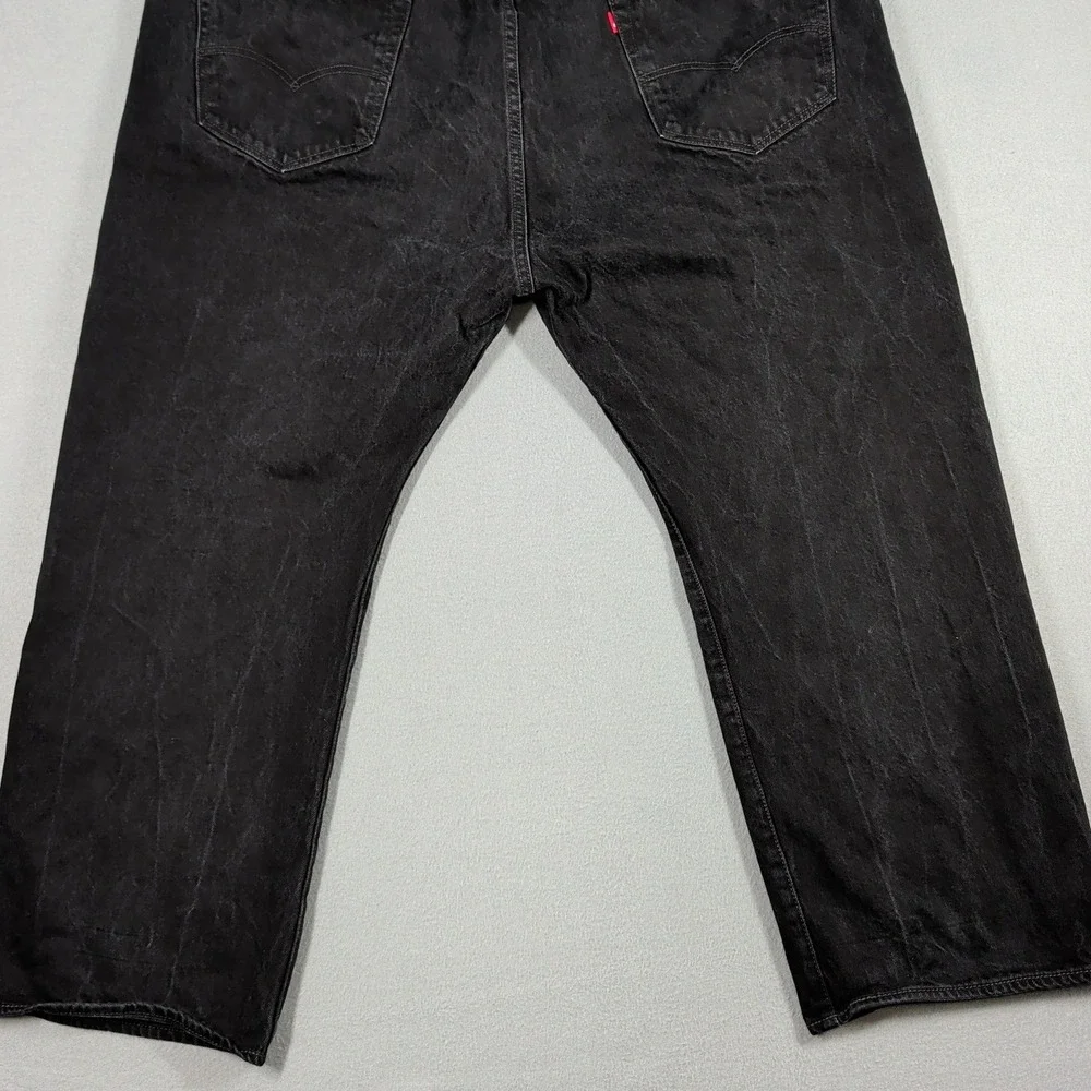 Levi's 501‎ Jeans Mens 50x30 Black Denim Button Fly Classic Original Fit
